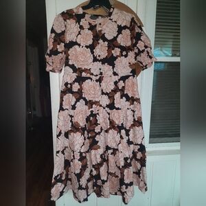 Floral Black and Pink Dress